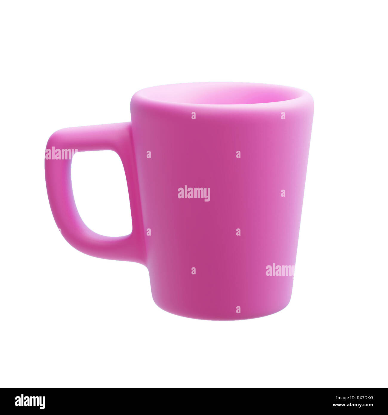 Pink Mug Isolated on White, 3d rendering, Coffee Cup Stock Photo