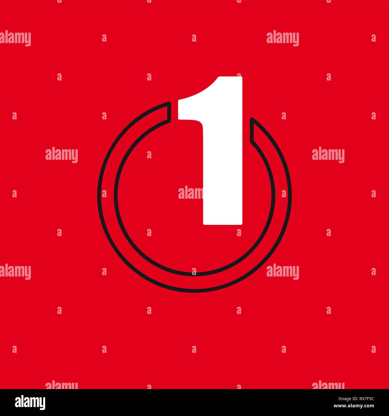 Vector sign number one on the circle Stock Vector Image & Art - Alamy
