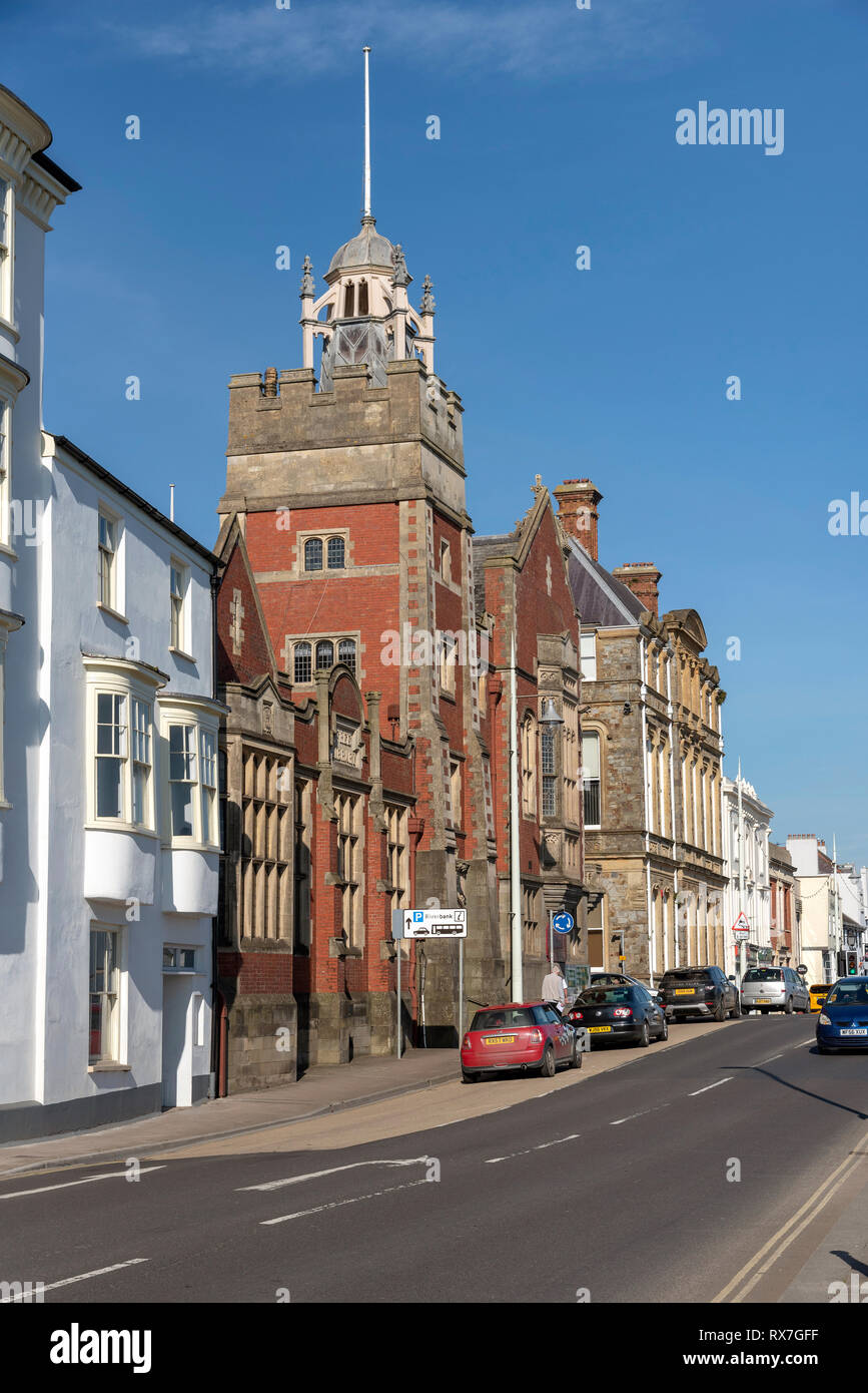 Bideford, North Devon, England UK. March 2019. Bideford Town Hall and Free Library both historic buildings. Stock Photo