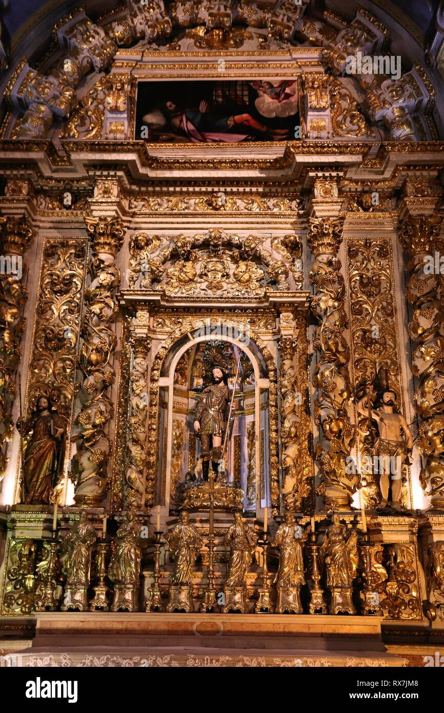 LISBON, PORTUGAL - JUNE 6, 2018: Saint Roch baroque style chapel in Church of Saint Roch (Igreja de Sao Roque) in Lisbon, Portugal. It is the earliest Stock Photo