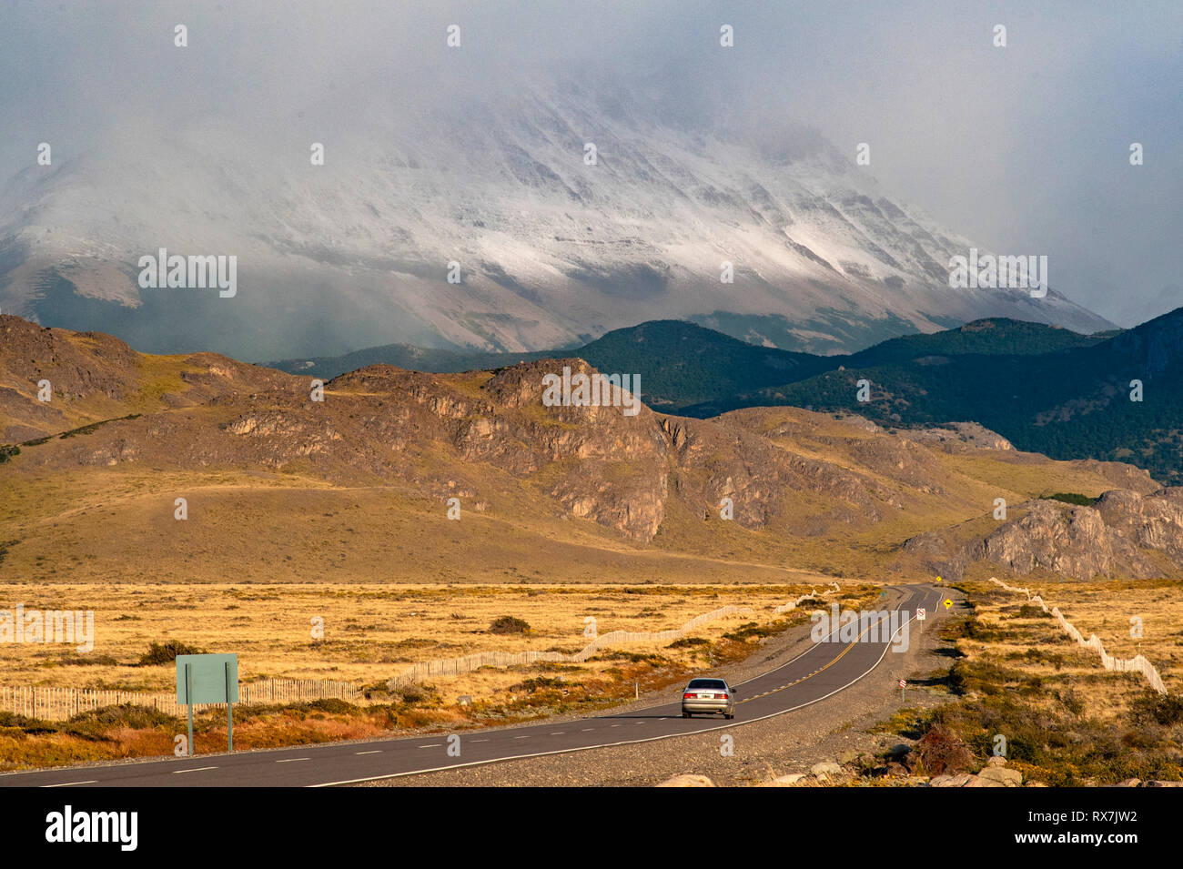 PATAGONIA, ARGENTINA. dramatic landscape along Highway 40 between El Chaiten and Río Gallegos in Patagonia Stock Photo
