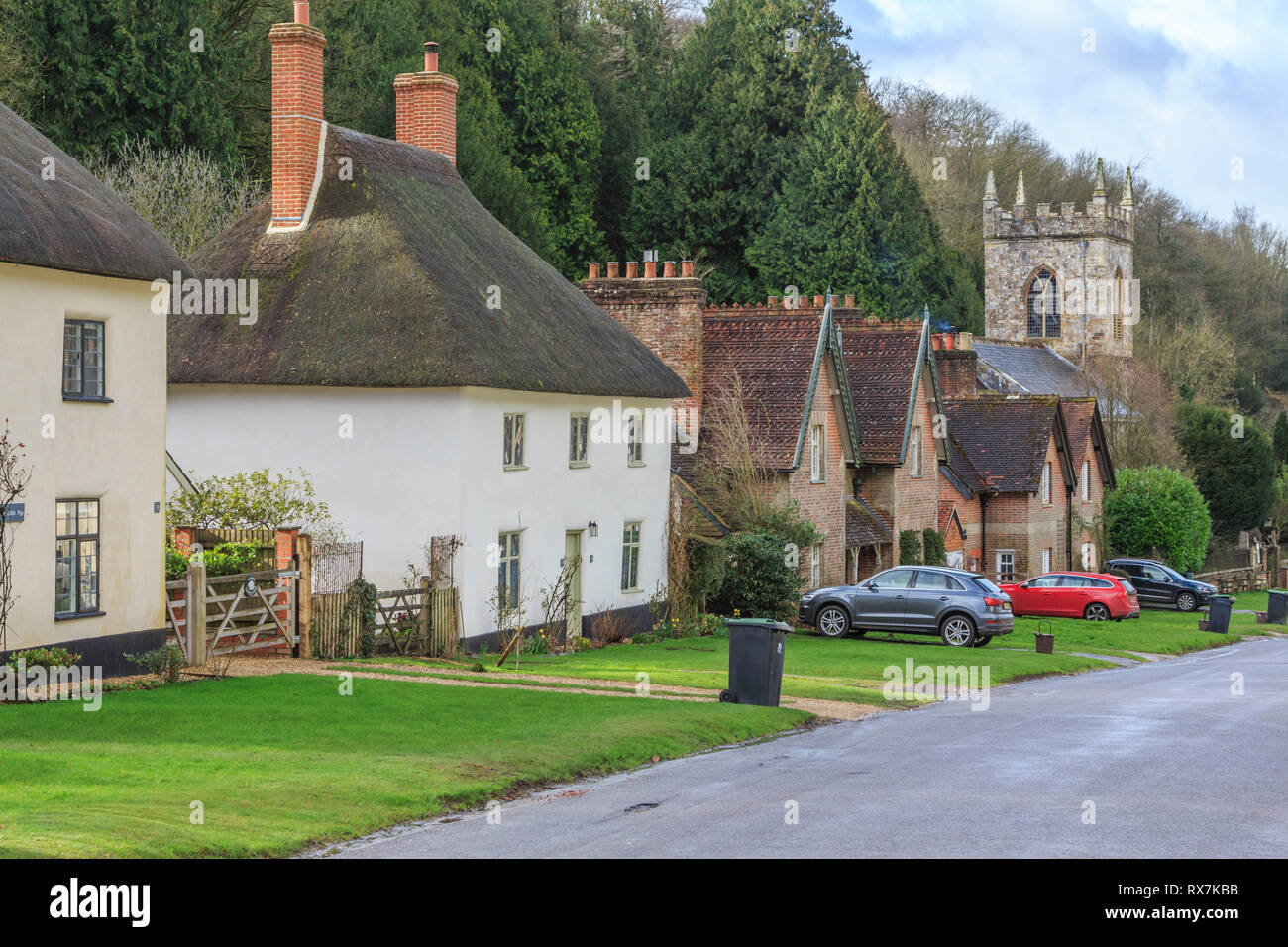Milton Abbas Village Dorset High Resolution Stock Photography and