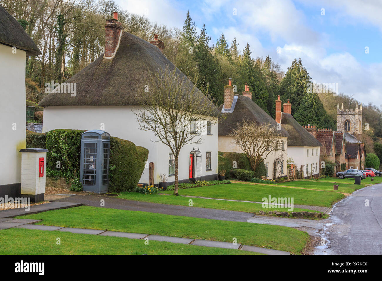 milton Abbas, picturesque village, dorset, england, uk Stock Photo Alamy