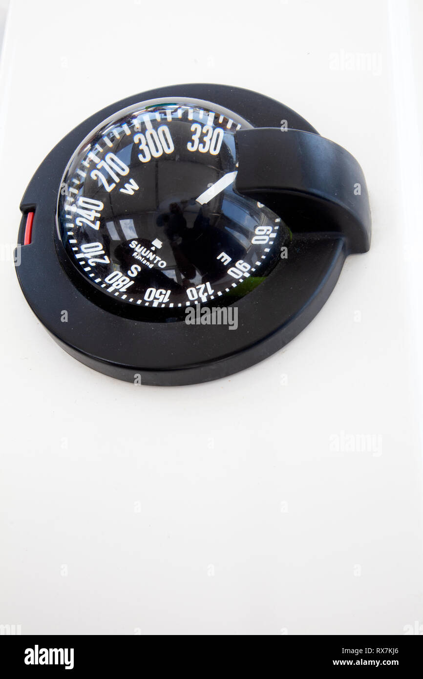 Boats Deck Compass Stock Photo