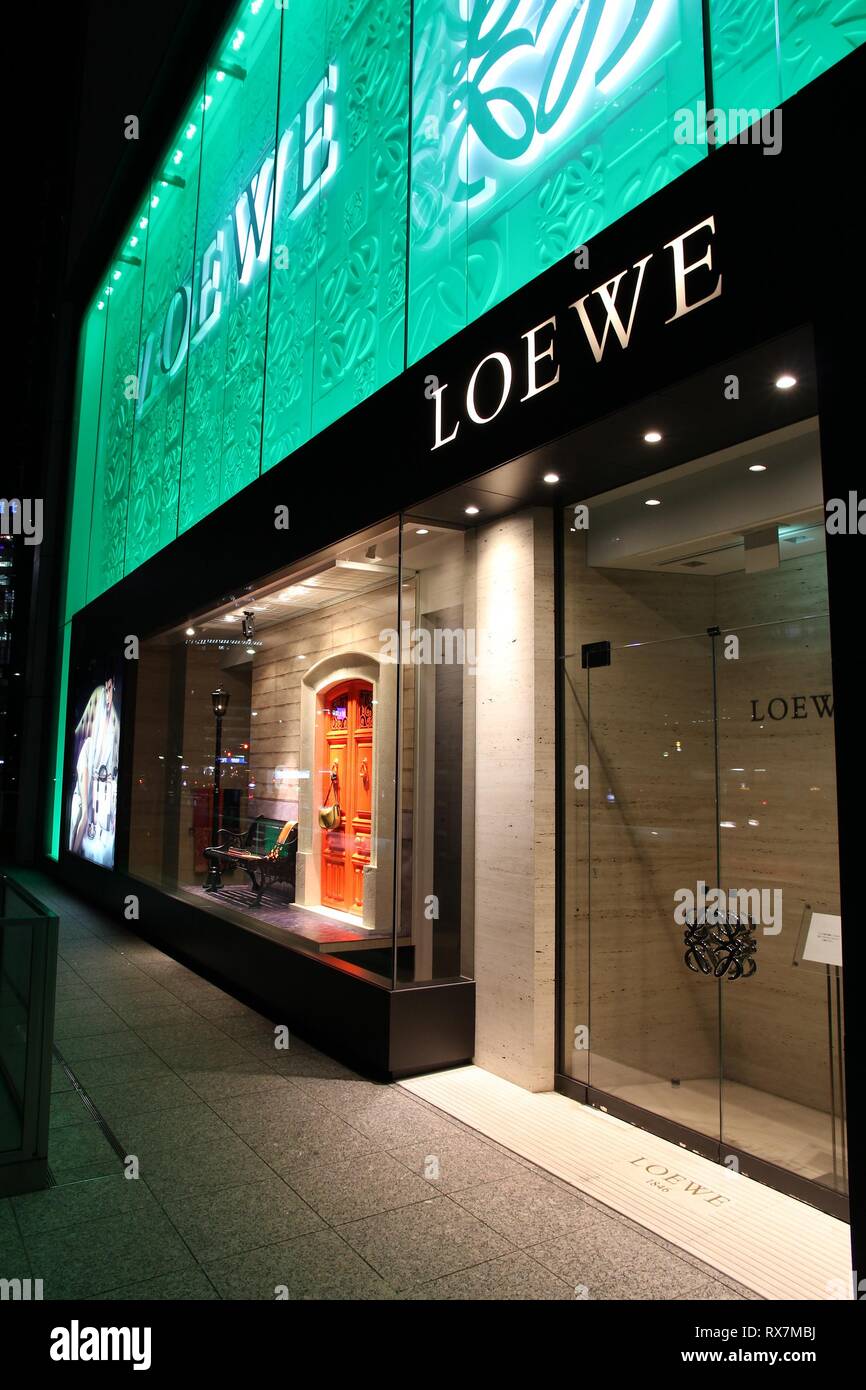 NAGOYA, JAPAN - APRIL 27: Loewe store on April 27, 2012 in Nagoya, Japan. The fashion company was founded in 1846. LVMH Group (parent company) had 23. Stock Photo
