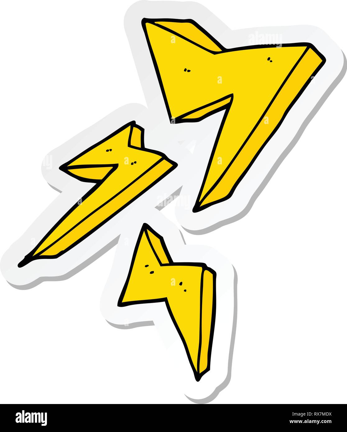 sticker of a cartoon lightning bolt Stock Vector Image & Art Alamy