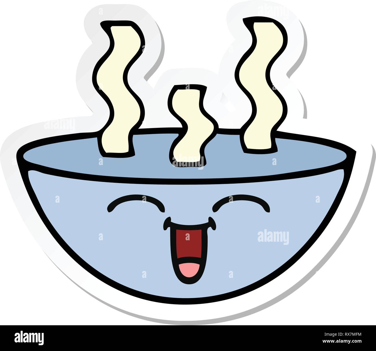 sticker of a cute cartoon bowl of hot soup Stock Vector Image & Art Alamy