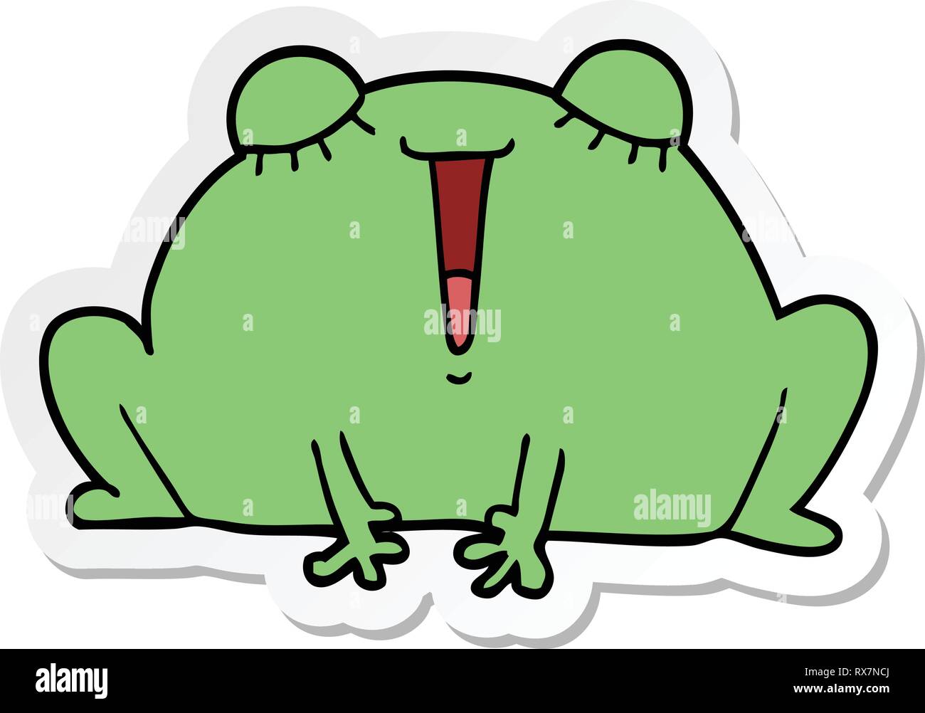 sticker of a cute cartoon frog Stock Vector Image & Art - Alamy
