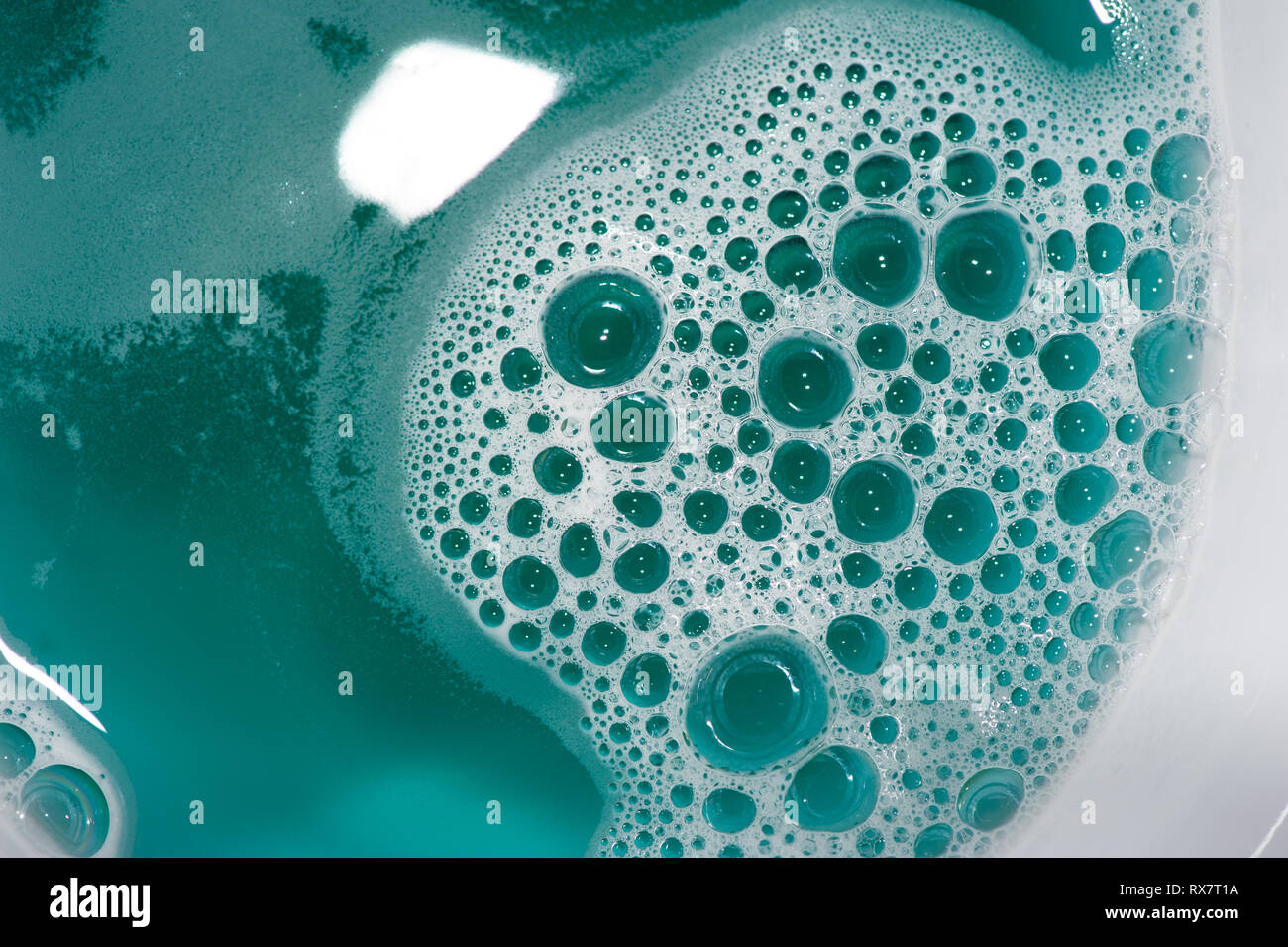 Close up of water in the toilet with bubbles Stock Photo Alamy