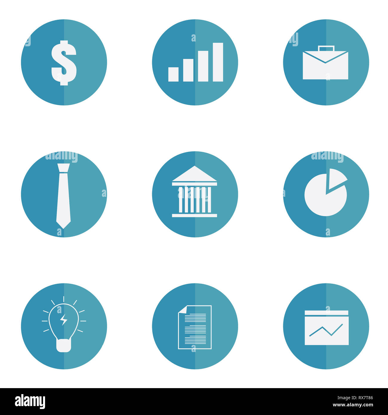 illustration business icon set flat design Stock Photo - Alamy