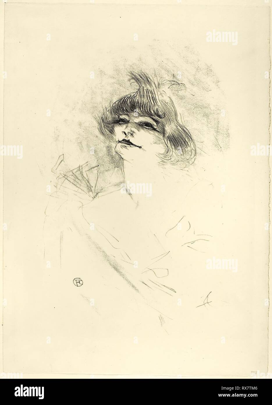 Polaire. Henri de Toulouse-Lautrec; French, 1864-1901. Date: 1898.  Dimensions: 344 × 228 mm (image); 432 × 311 mm (sheet). Lithograph on cream  wove paper. Origin: France. Museum: The Chicago Art Institute Stock Photo -  Alamy