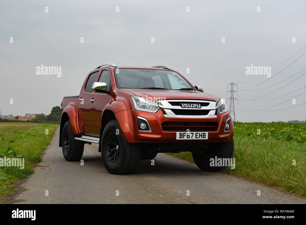 Isuzu D-Max Arctic Trucks AT35 parked on a country lane Stock Photo