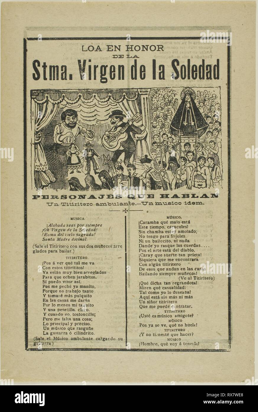 José Guadalupe Posada, Broadsheet relating to the apparition of a comet in  Mexico in November 1899, and the words to a song 'La Paloma Azul