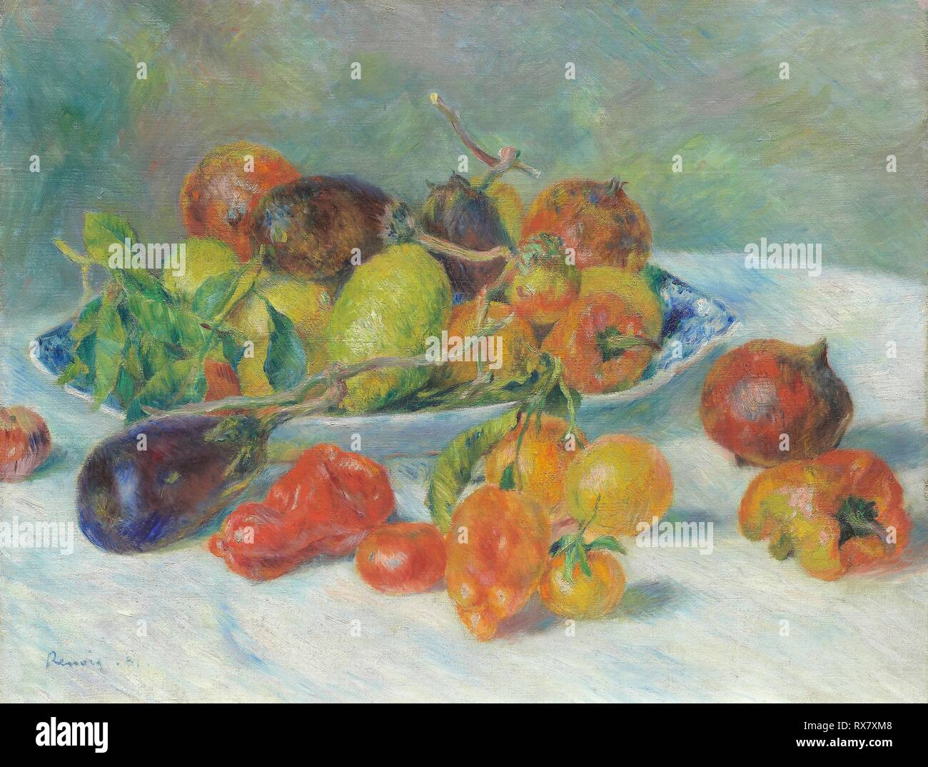 Fruits of the Midi. Pierre-Auguste Renoir; French, 1841-1919. Date: 1881. Dimensions: 51 × 65 cm (20 1/16 × 25 5/8 in.). Oil on canvas. Origin: France. Museum: The Chicago Art Institute. Stock Photo