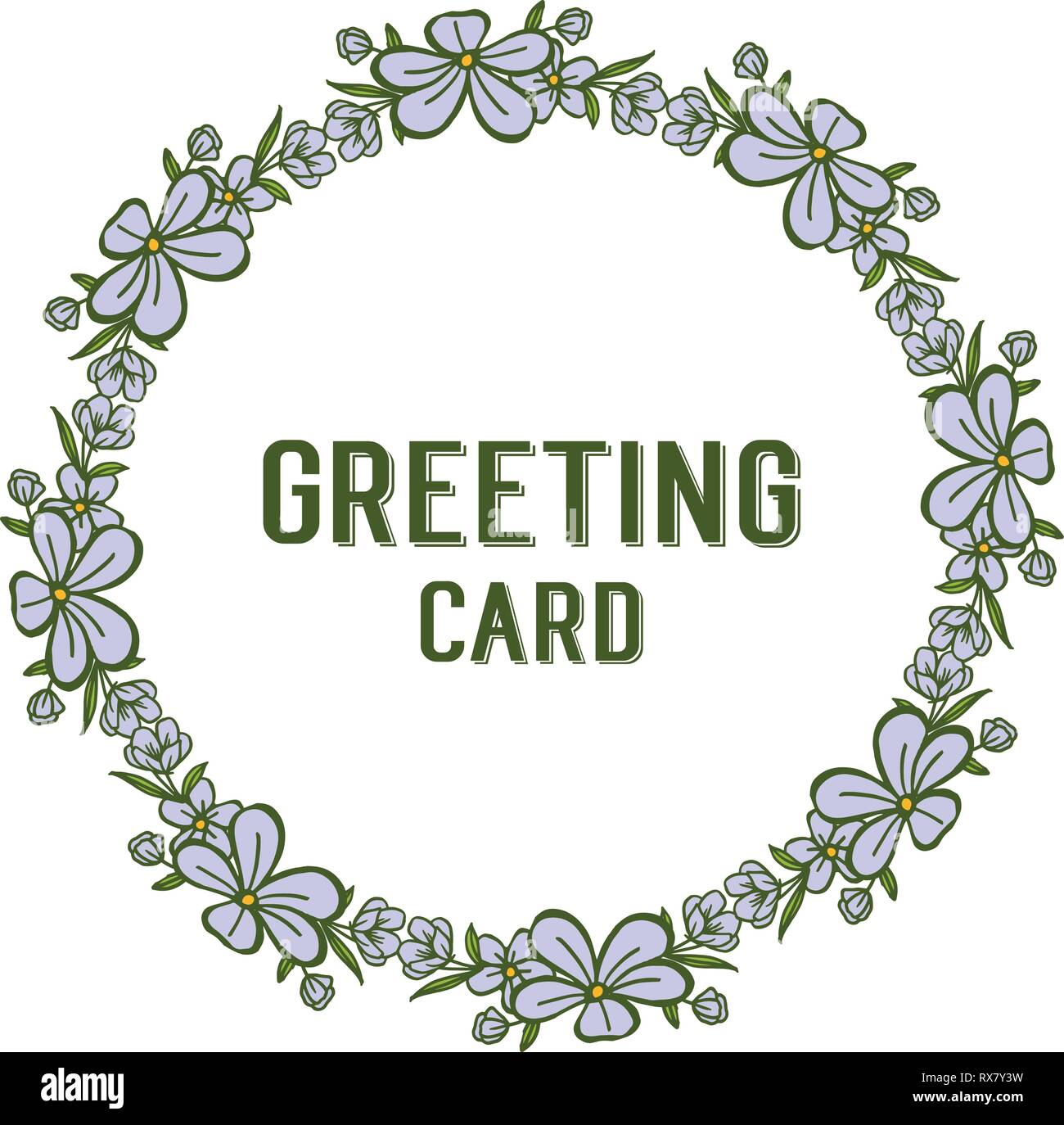 Vector illustration purple floral frame for greeting card hand drawn ...