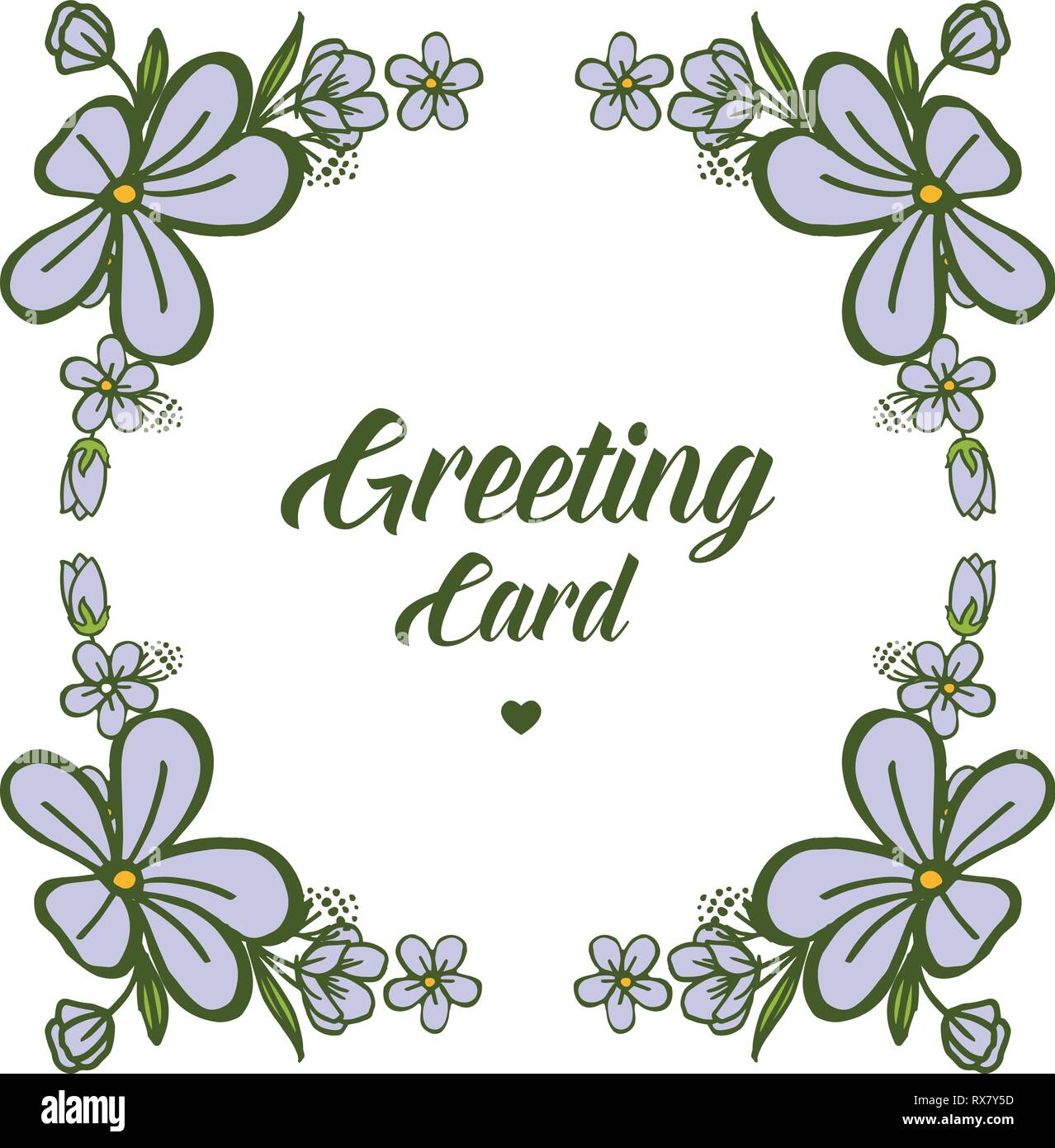 Vector illustration purple floral frame for greeting card hand drawn ...