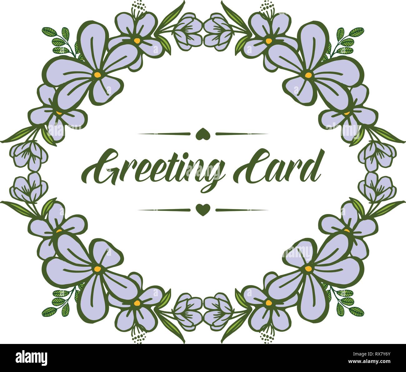 Vector illustration purple floral frame for greeting card hand drawn ...
