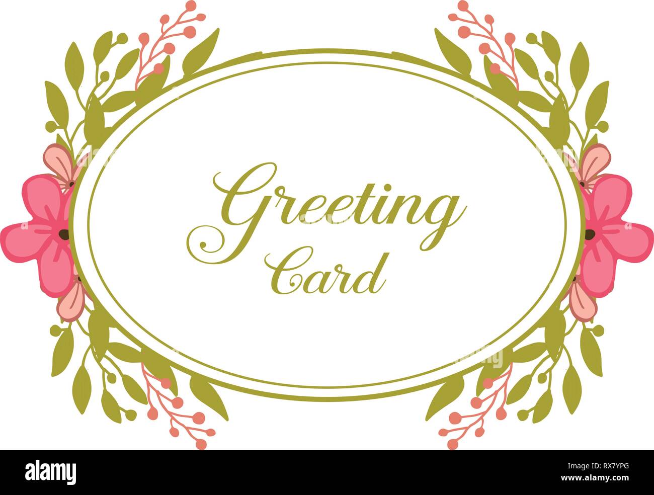 Vector illustration invitation of greeting card with crowd pink flower ...