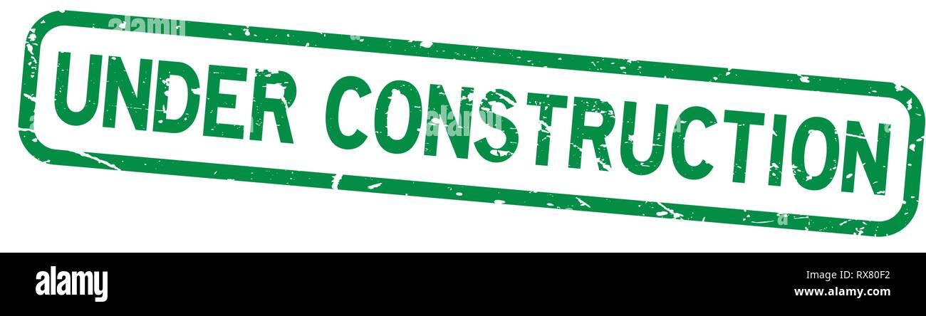 Grunge under construction square rubber seal stamp on white background Stock Vector