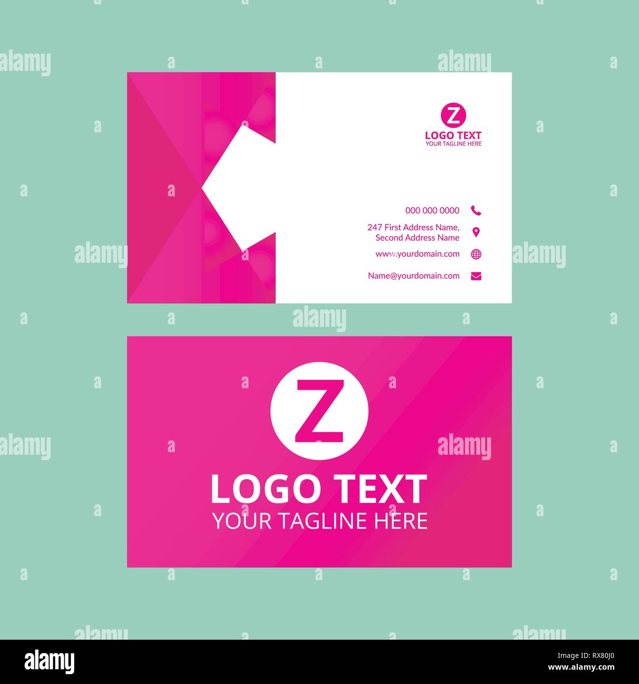 Pink Awesome Business Card Stock Vector