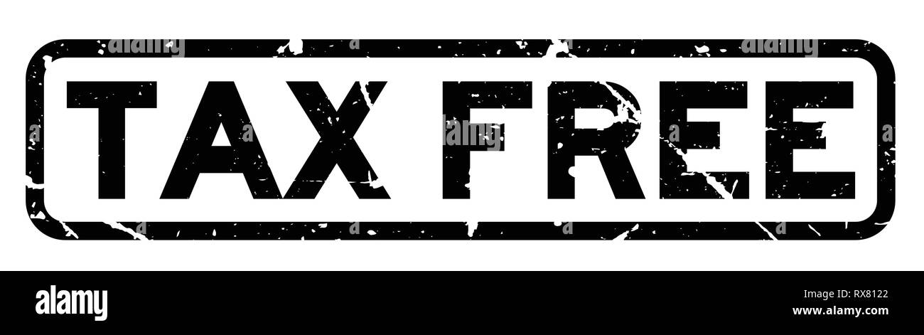 Grunge black tax free word square rubber seal stamp on white background ...