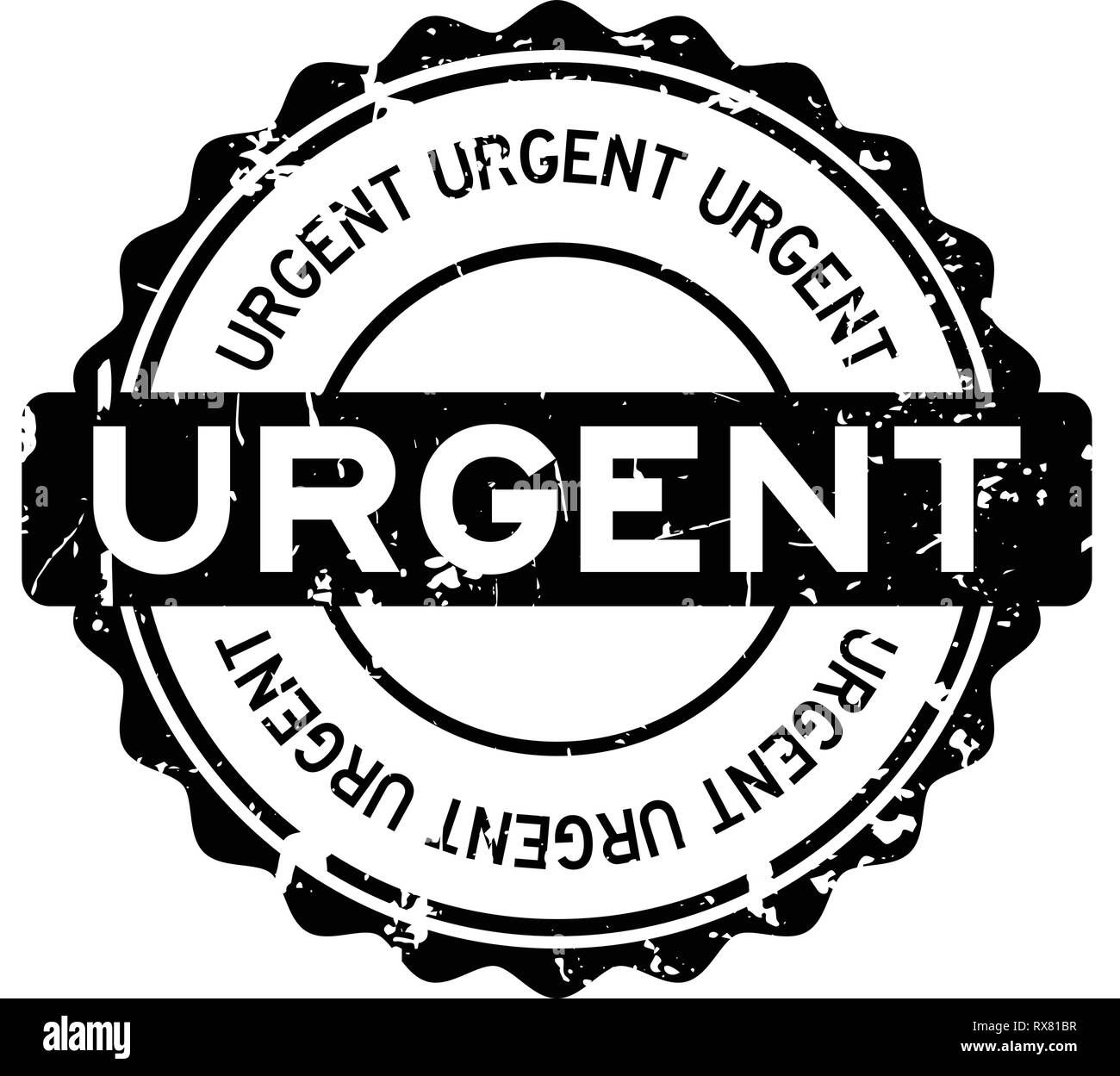 Grunge black urgent round rubber seal stamp on white background Stock Vector