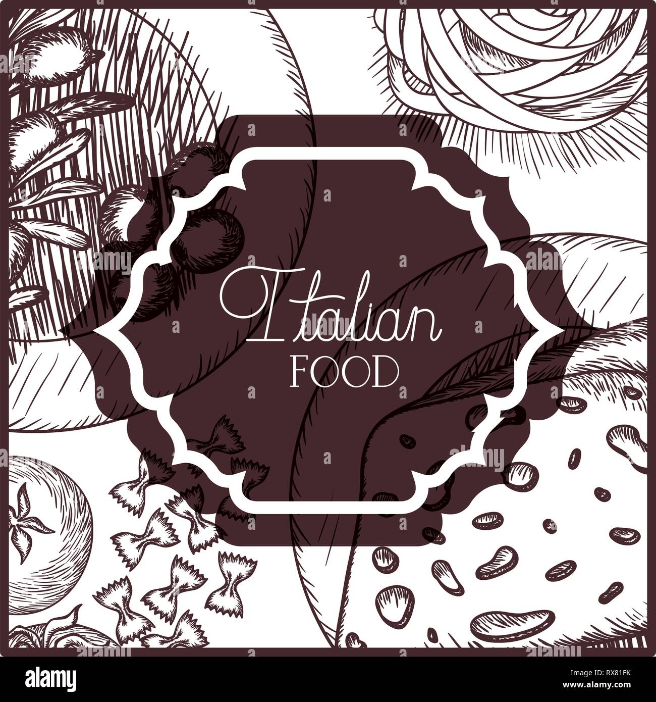 Italian Menu Frame elegant frame victorian with italian food Stock Vector Image & Art - Alamy