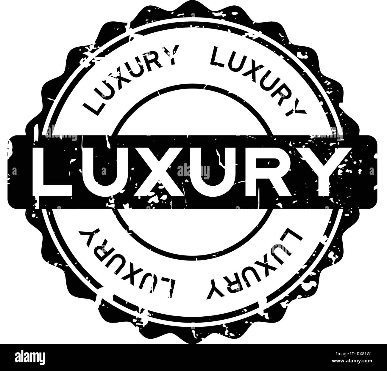 Grunge black luxury round rubber seal stamp on white background Stock ...