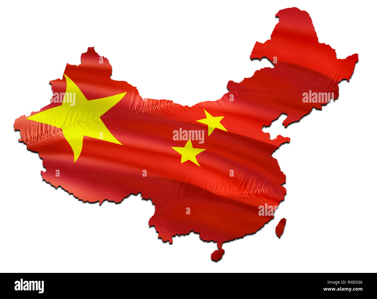 Map On China With Taiwan Waving Flag 3d Rendering China Map And Waving Map On China With Taiwan Waving Flag 3d Rendering China Map And Waving