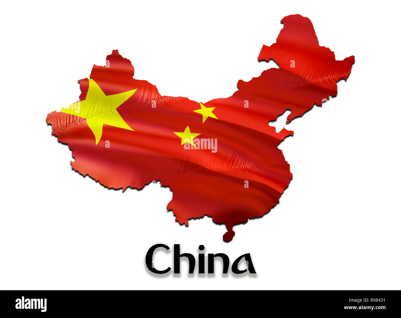 China Map Flag. 3D Rendering China Map And Flag On Asia Map. The National Symbol Of China. ‎Beijing Flag On Asia Background. National China Waving Fla Stock Photo - Alamy