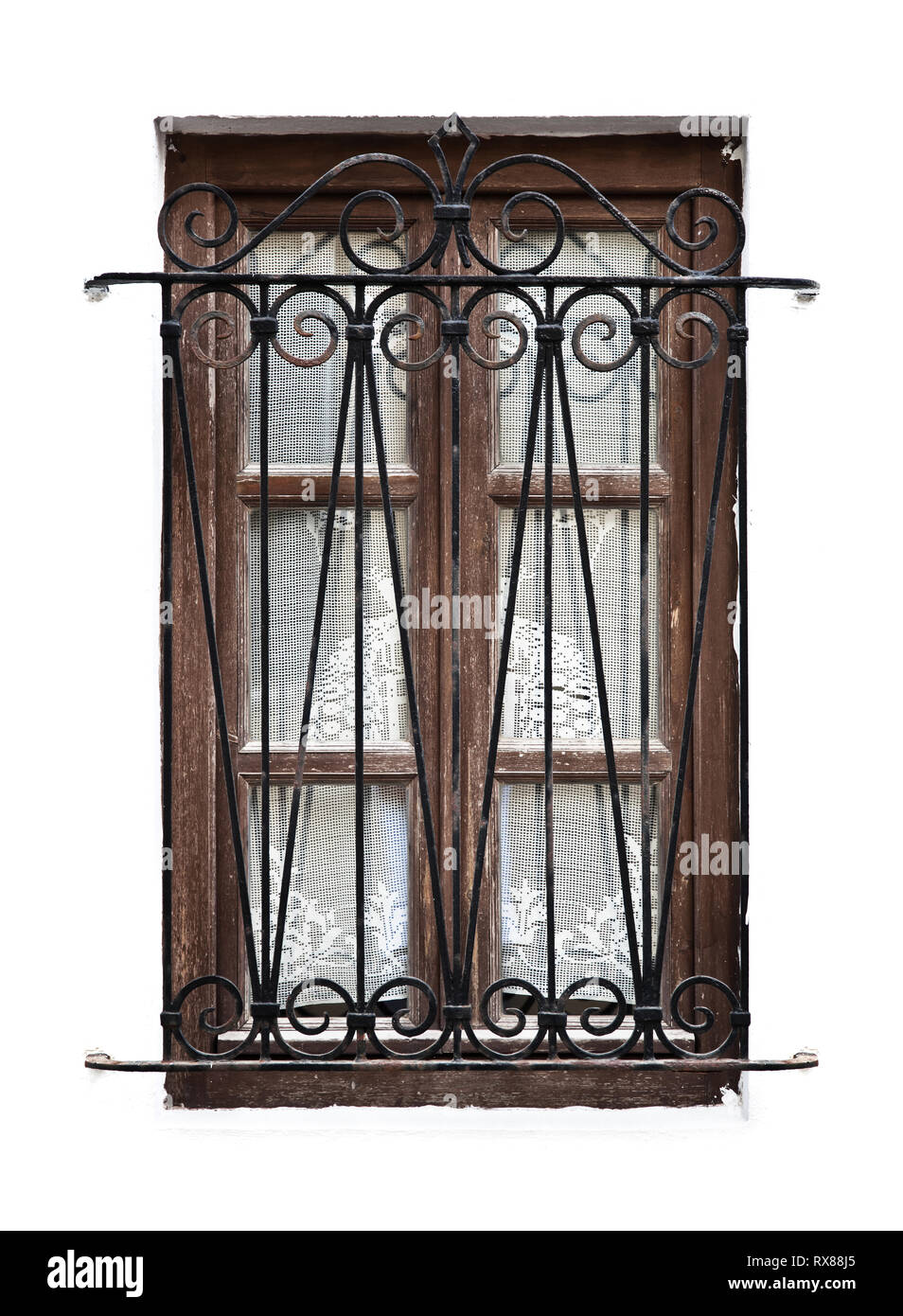 Photo of old wooden window , isolated on white Stock Photo - Alamy