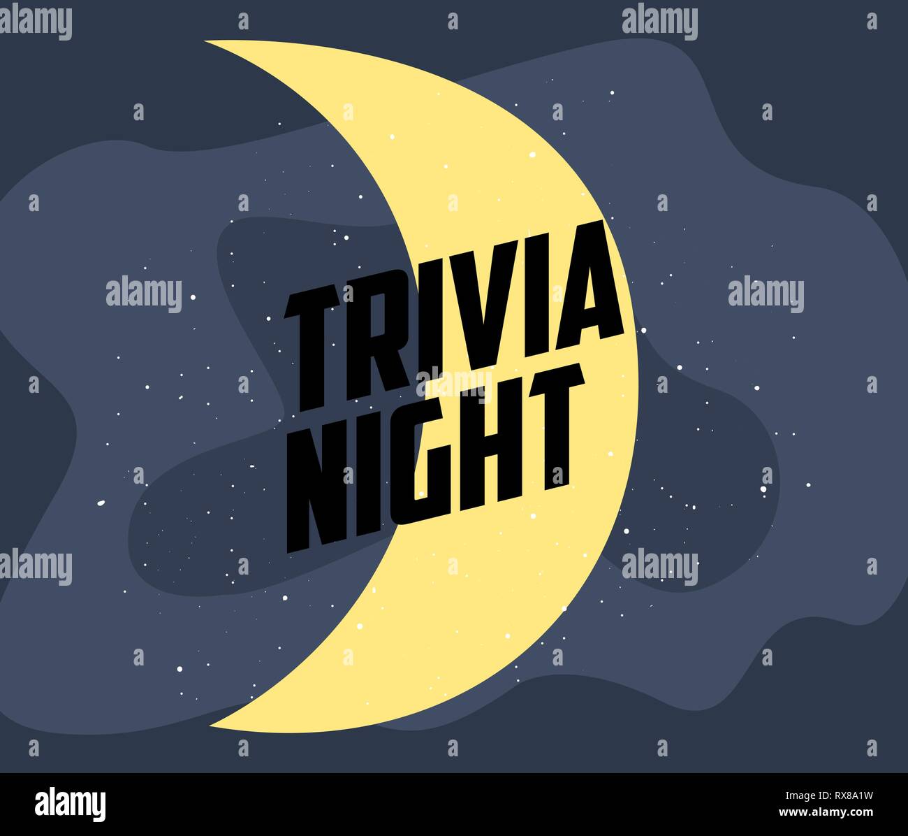 trivia night lettering announcement poster vector illustration Stock ...