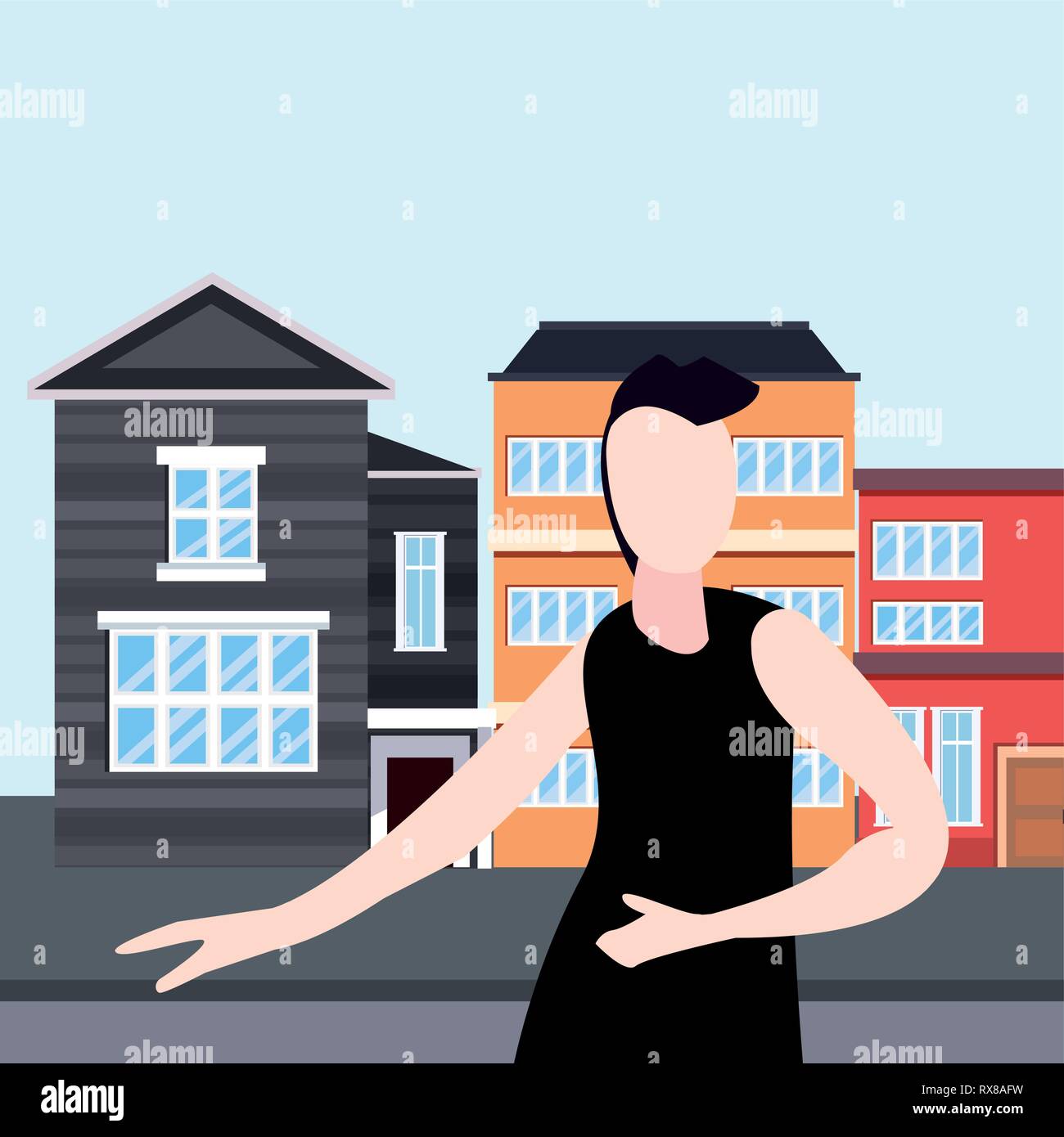hipster man in the city activity vector illustration Stock Vector Image ...