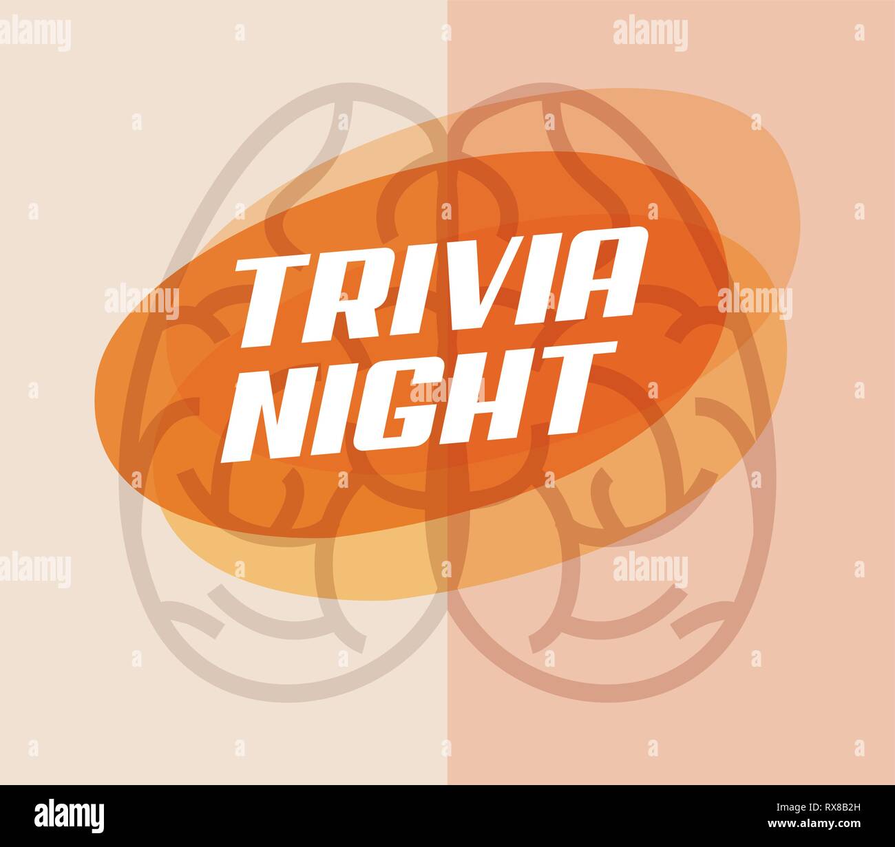 trivia night brain creativity lettering  vector illustration Stock Vector