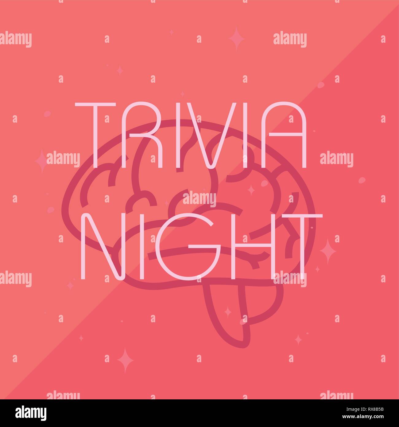 trivia night brain creativity lettering vector illustration Stock ...