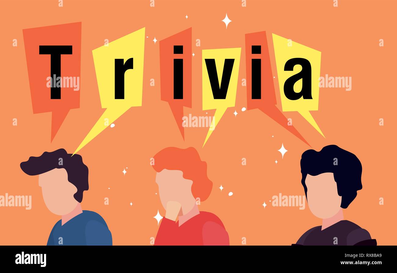 trivia night people think lettering poster vector illustration Stock ...