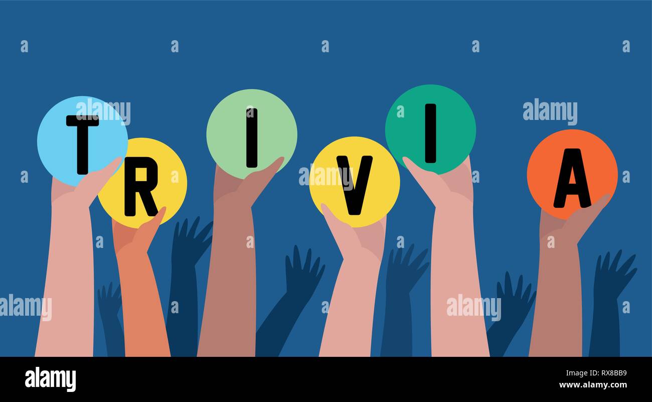 hands with colored trivia letters vector illustration Stock Vector ...