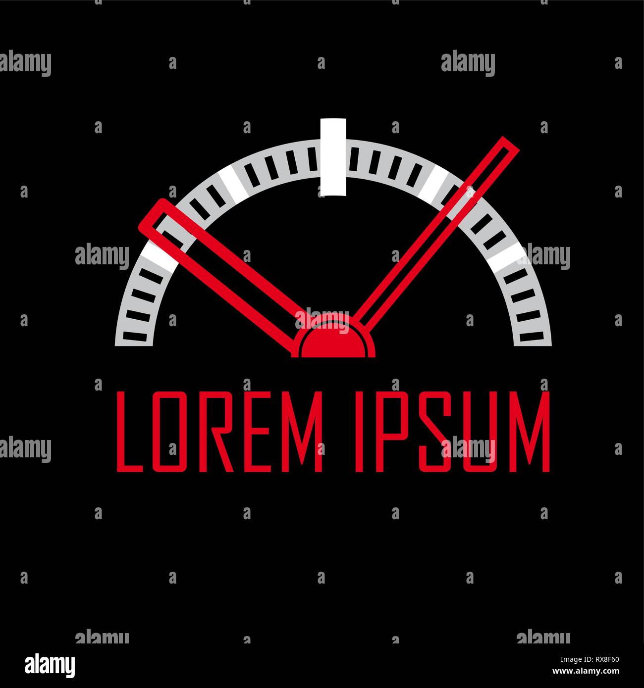 Vector logo abstract clock on black bacground Stock Vector Image & Art