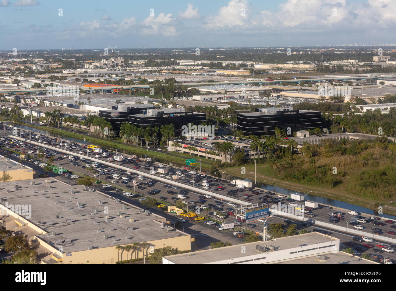 Miami from the air Stock Photo