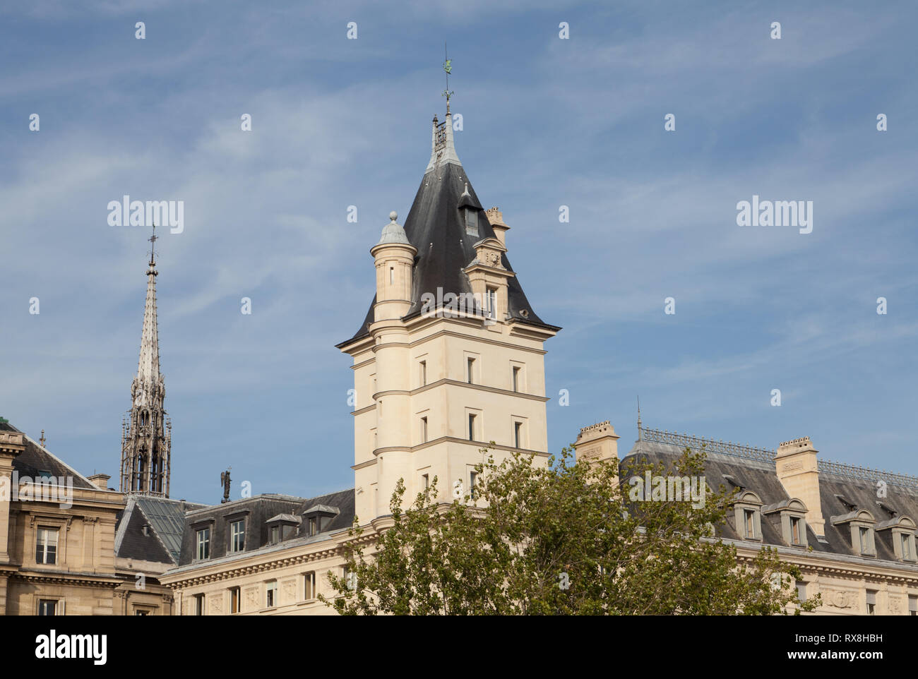 Tower of Palais de Justice, quai des Orfèvres, Paris, France. Stock Photo