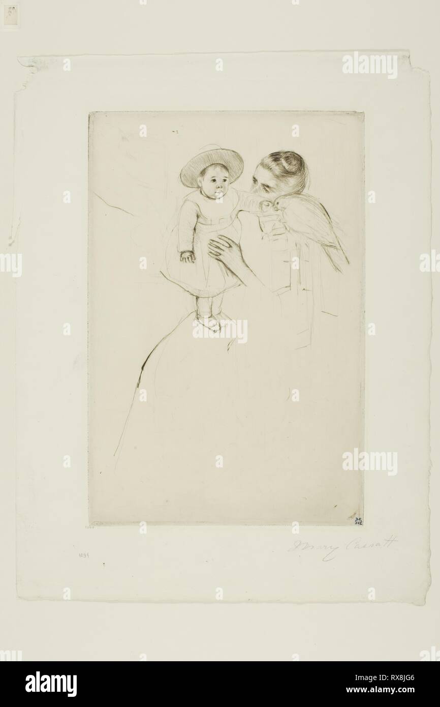 Hélène of Septeuil. Mary Cassatt; American, 1844-1926. Date: 1890. Dimensions: 236 x 158 mm (image/plate); 312 x 237 mm (sheet). Etching in dark brown ink on ivory wove paper. Origin: United States. Museum: The Chicago Art Institute. Stock Photo