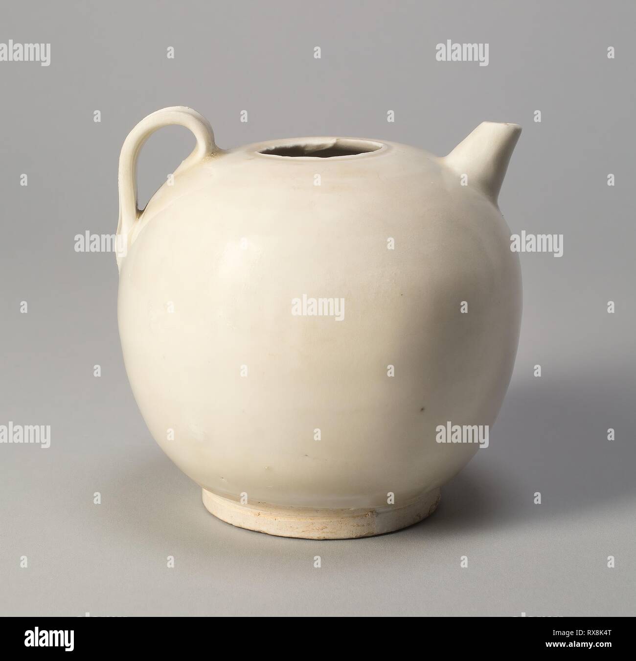 Ovoid Ewer. China. Date: 960 AD-1127. Dimensions: H. 10.8 cm (4 1/4 in.); diam. 10.9 cm (4 5/16 in.). Ding ware; glazed porcelain. Origin: China. Museum: The Chicago Art Institute. Stock Photo