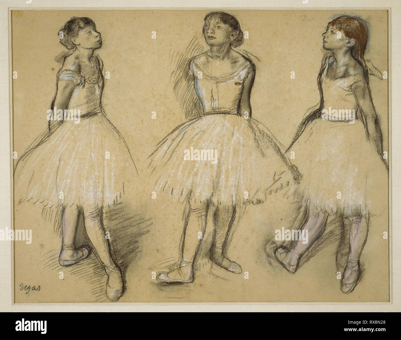 Three Studies Of A Dancer In Fourth Position Edgar Degas French 1834 1917 Date 1879 1880 Dimensions 480 616 Mm Charcoal And Pastel With Stumping And Touches Of Brush And Black Wash On