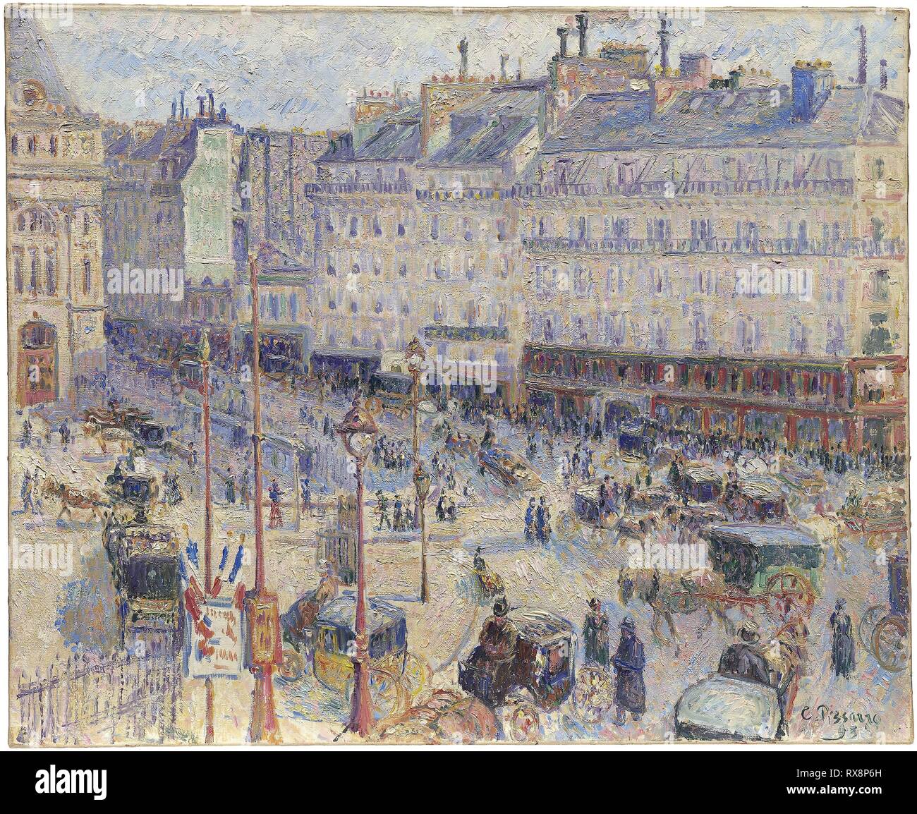 The Place du Havre, Paris. Camille Pissarro; French, 1830-1903. Date: 1893. Dimensions: 60.1 × 73.5 cm (23 5/8 × 28 13/16 in.). Oil on canvas. Origin: France. Museum: The Chicago Art Institute. Stock Photo