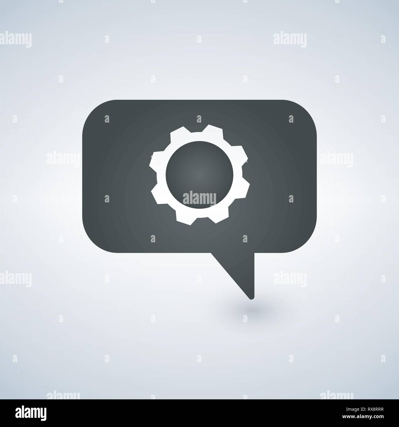 chat settings icon, gear in chat bubble. vector illustration isolated ...