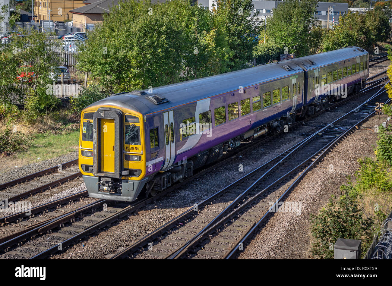 A Northern Class 158 leaving Hull Stock Photo
