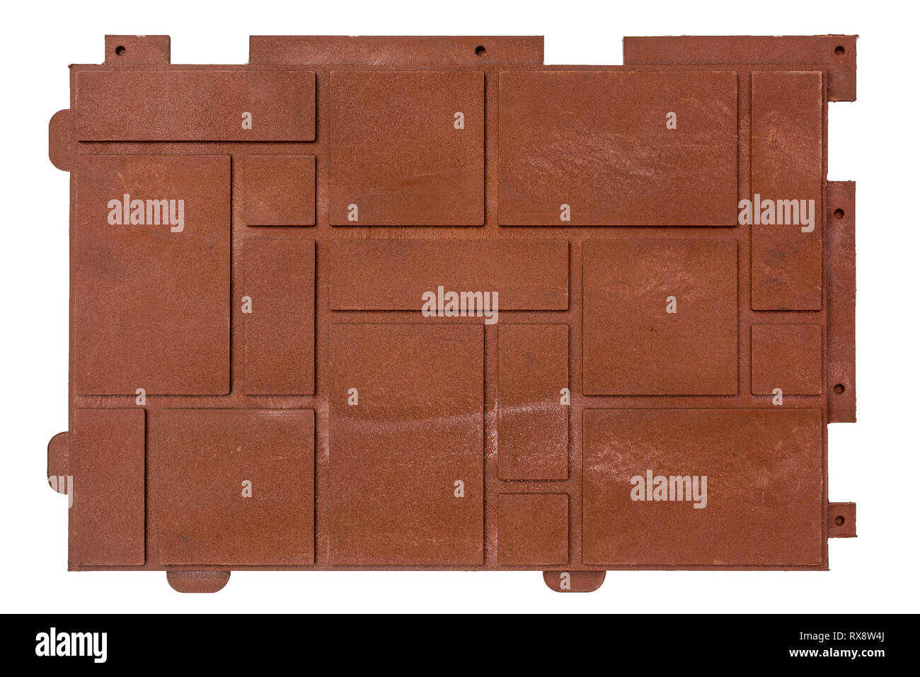 ecoparking paving slabs made of recycled plastic waste isolated on