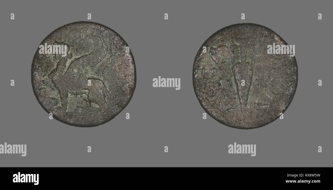 Coin Depicting a Sphinx. Roman. Date: 138 AD-217 AD. Dimensions: Diam ...