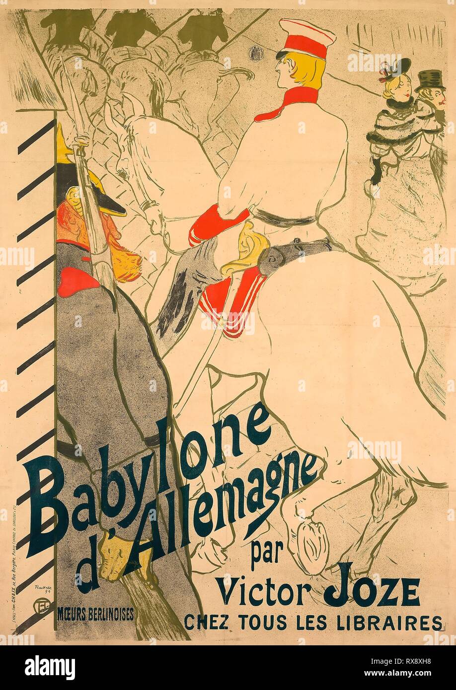 Babylone d'Allemagne. Henri de Toulouse-Lautrec; French, 1864-1901. Date: 1894. Dimensions: 1,190 × 820 mm (image); 1,225 × 875 mm (sheet, sight). Color lithograph on tan wove paper. Origin: France. Museum: The Chicago Art Institute. Stock Photo