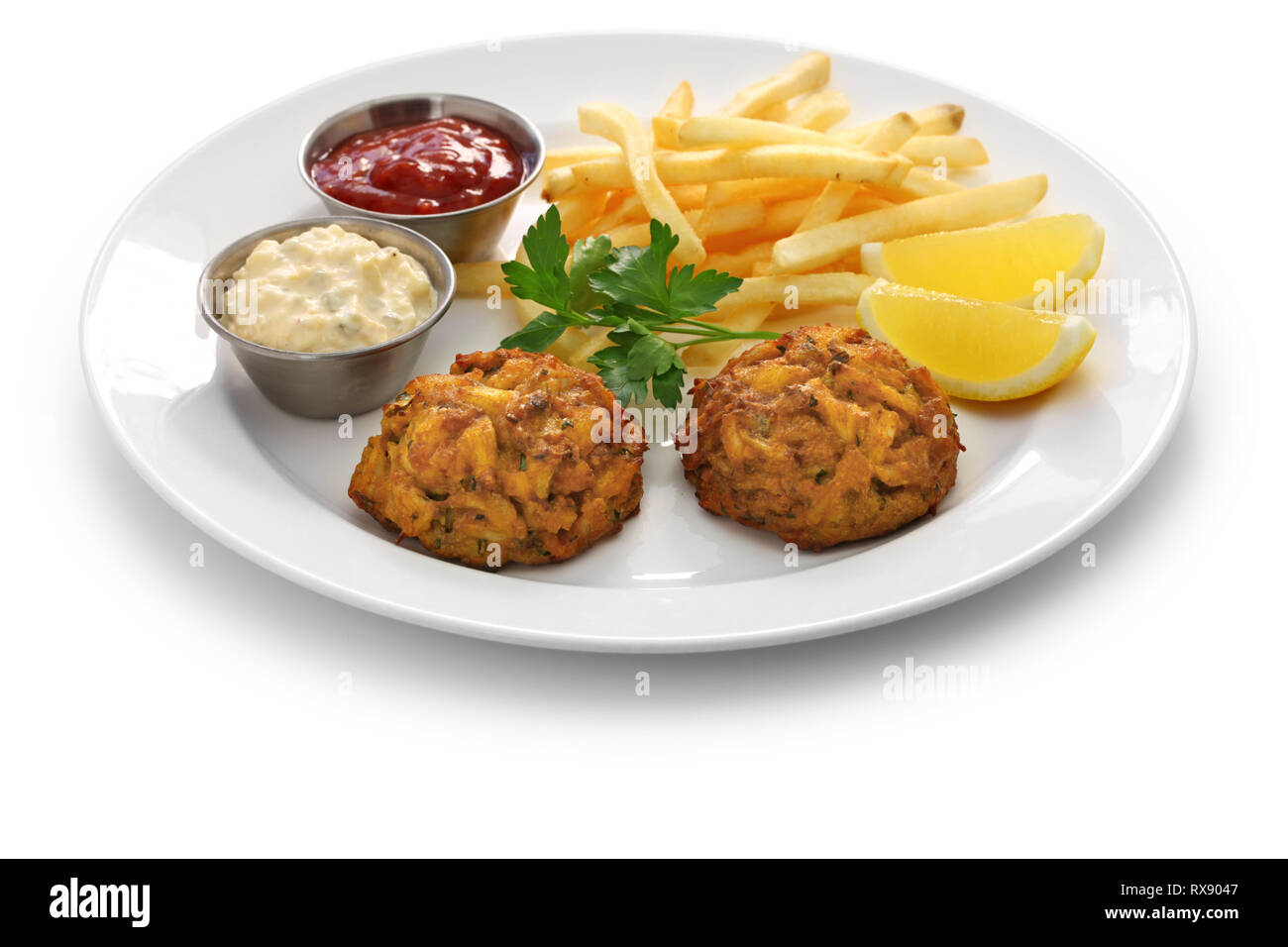 homemade Maryland crab cakes plate Stock Photo Alamy